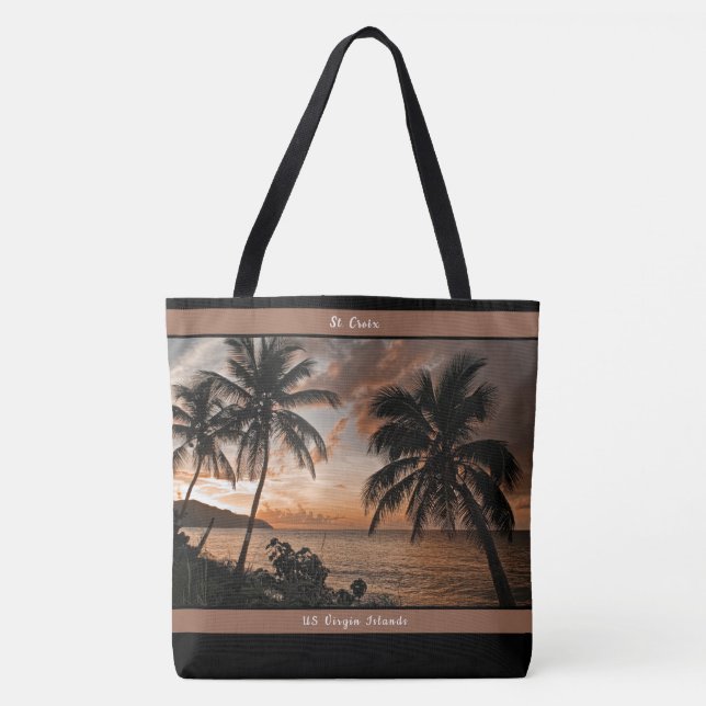 Tote Bag Virgin Islands Sunset USVI Tropical Personnaliser (Devant)