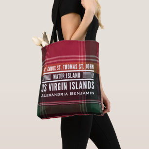 Tote Bag Virgin Islands USVI Caribbean Madras Personnaliser