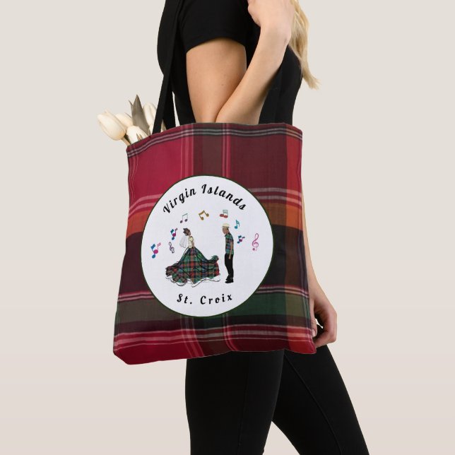 Tote Bag Virgin Islands USVI Madras Plaid St Croix VI (De près)