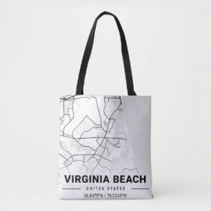 Tote Bag Virginia Beach Virginia USA Travel City Carte