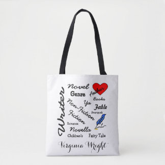 Tote Bag Virginia Wright Writer-Auteur Mots Personnalisés