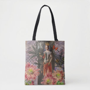 Tote Bag Virgo Woman Portrait Antique Coloré Riche