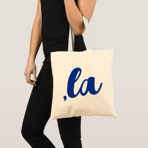 Tote Bag virgule de la Kamala prononcer le texte bleu