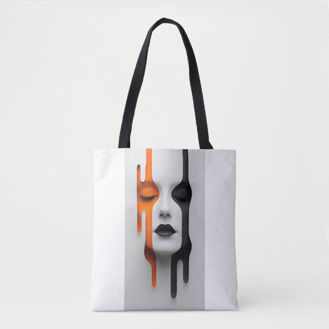 Tote Bag Visage Bicolore (Devant)