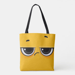 Tote Bag Visage contrarié jaune