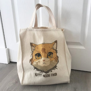 Tote Bag Visage de chat d'Anime