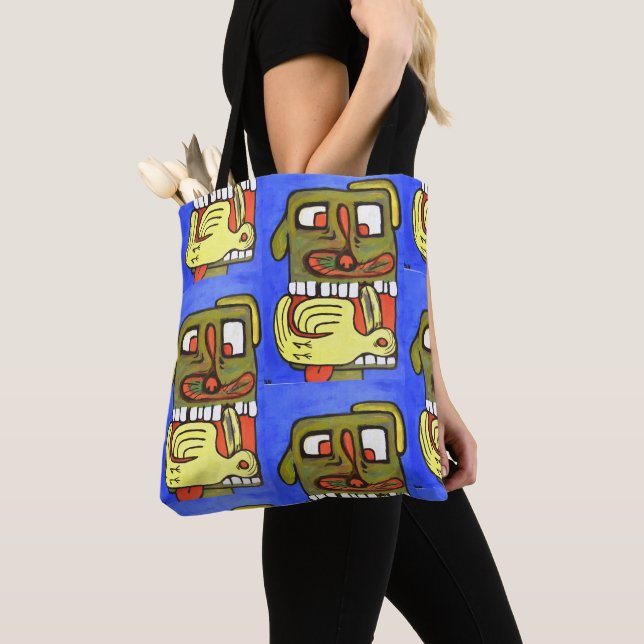 Tote Bag Visage de chien Abstrait amusant (De près)