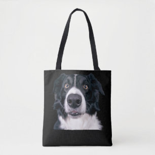 Tote Bag Visage de chien noir et blanc
