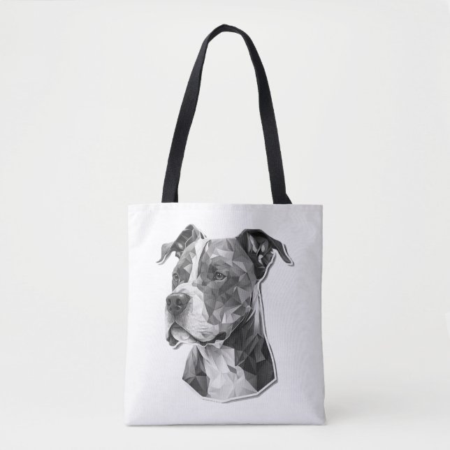 Tote Bag Visage de chien Pitbull (Devant)