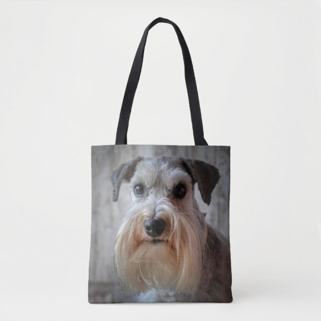 Tote Bag Visage de chien Schnauzer (Devant)