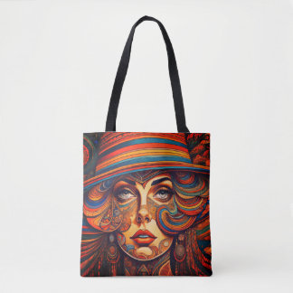 Tote Bag Visage de femme colorée