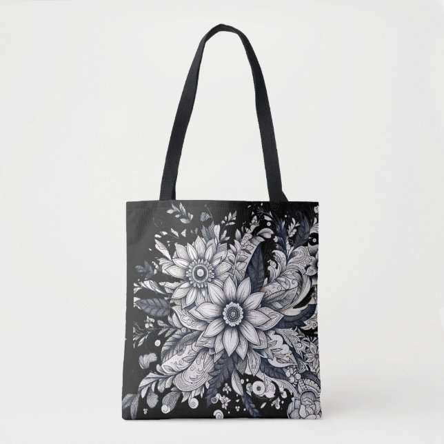 Tote Bag visage de femmes abstrait (Devant)
