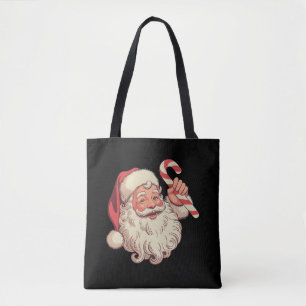 Tote Bag Visage de Père Noël de Noël Vintage Drôle Vieil 