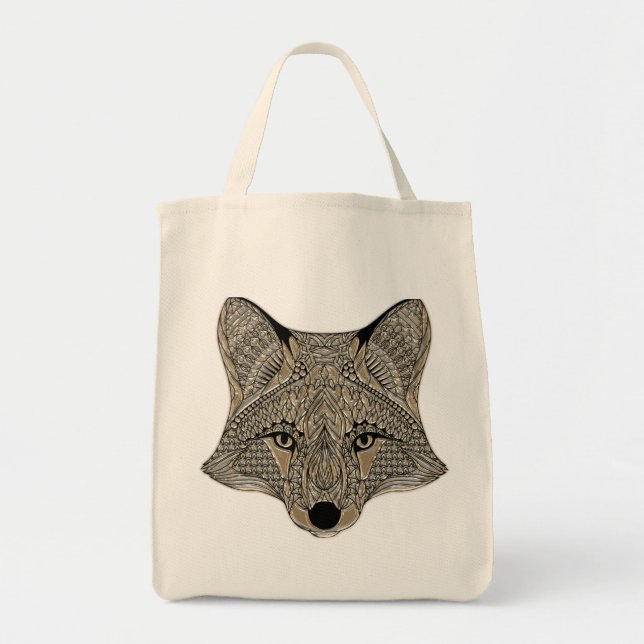 Tote Bag Visage de renard métallique (Devant)