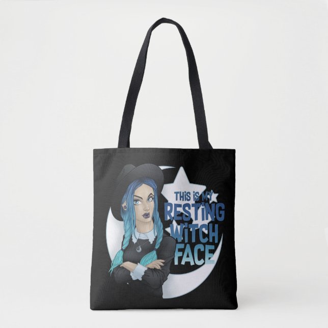 Tote Bag Visage de repos de sorcière (Devant)