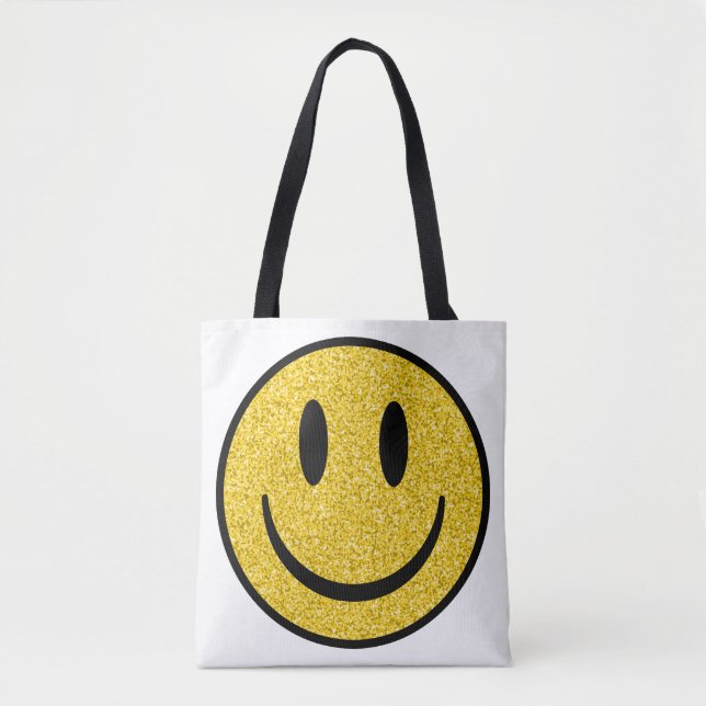 Tote Bag Visage de sourire parties scintillant (Devant)