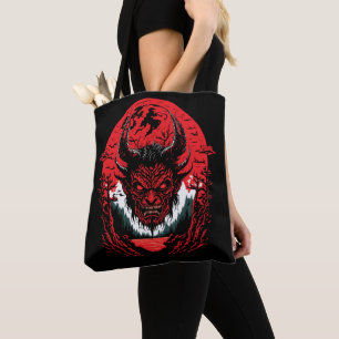Tote Bag Visage diabolique Satan Design graphique de la t