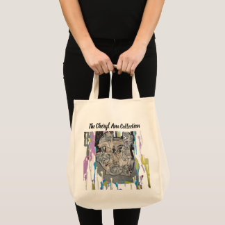 Tote Bag Visage fragmenté peint qui dégouline Art Eyes