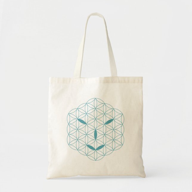 Tote Bag Visage sacré - Arcturian 02, Sea Green-Tr. (Devant)