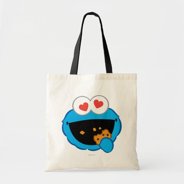 Tote Bag Visage Souriant Cookie avec des Yeux en Forme de C (Devant)