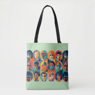 Tote Bag Visages audacieux et colorés célébrant l'individua