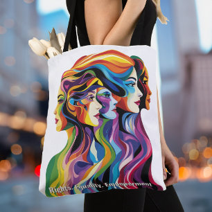 Tote Bag Visages colorés Abstraits Fête des femmes