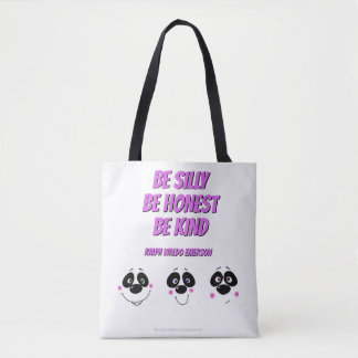 Tote Bag Visages de panda avec la citation d'Emerson,