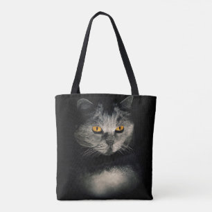 Tote Bag Vision du chat   Chat gris   Yeux de chat
