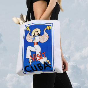 Tote Bag Visitez La Havane, Cuba, Affiche de voyage vintage