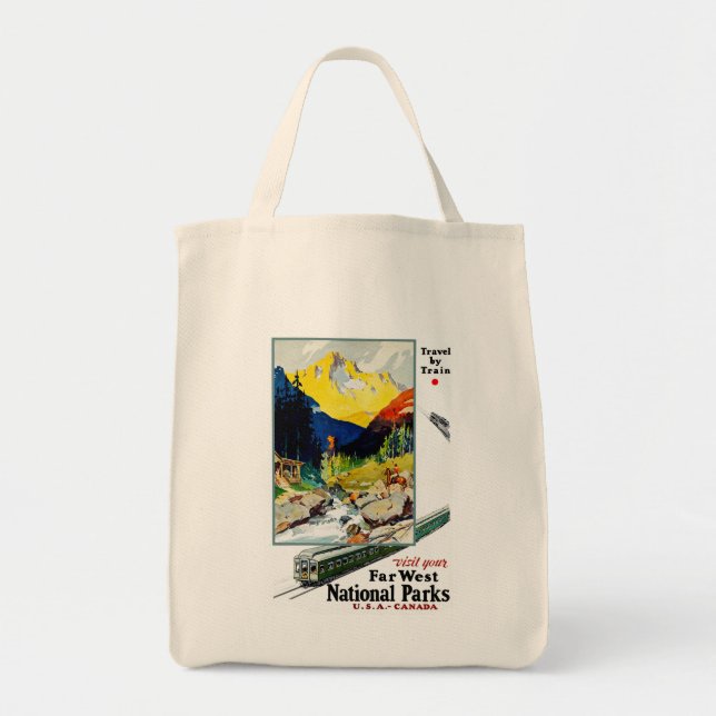 Tote Bag Visitez Vos Parcs Nationaux Far West (Devant)