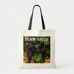 Tote Bag viticulture romantique violet raisins vigne mariag