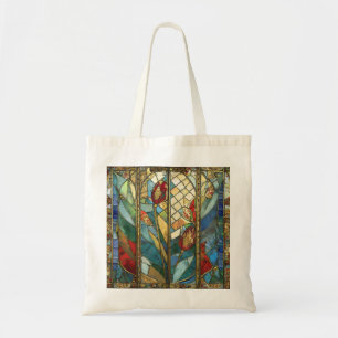 Tote Bag Vitrail Coquelicots Chef Rouge au Lever du Soleil