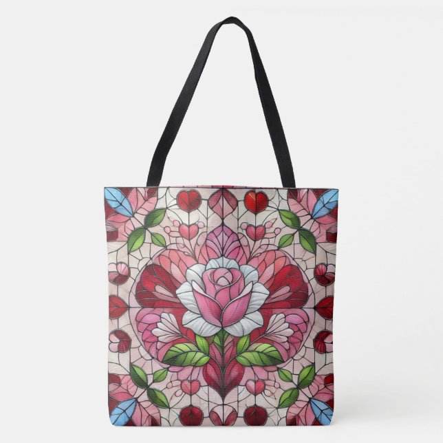 Tote Bag Vitrail floral Saint-Valentin (Devant)