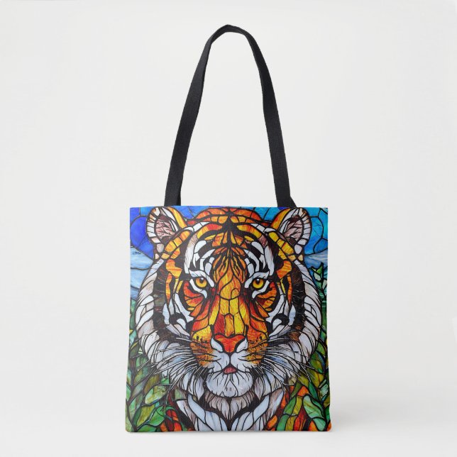 Tote Bag Vitraux de tigre (Devant)
