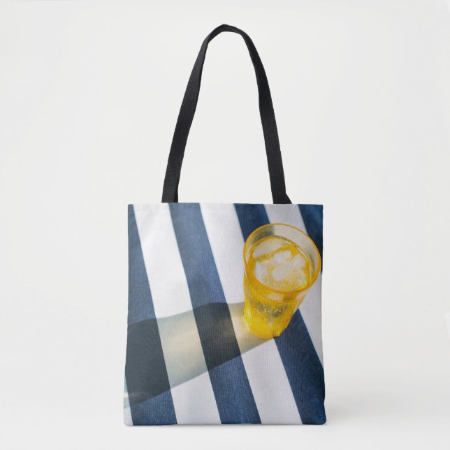 Tote Bag Vitre à boire transparent avec liquide jaune (Devant)