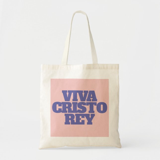 Tote Bag Viva Cristo Rey Catholique Citation Fourre-tout (Devant)
