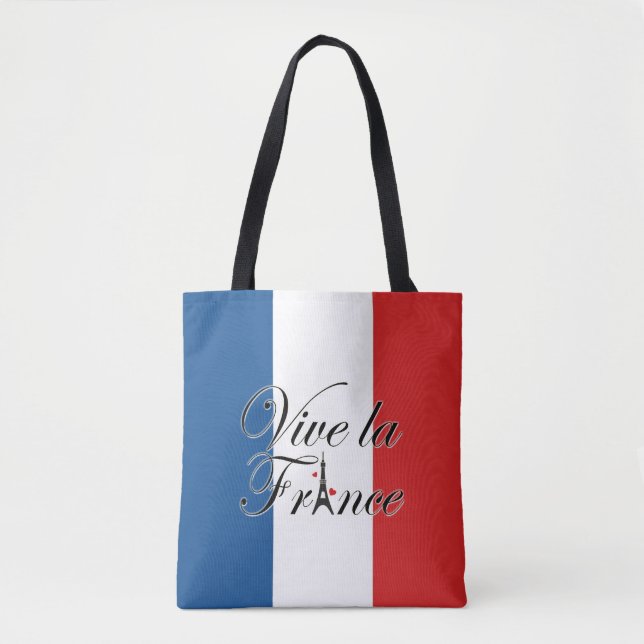 Tote Bag Vive la France Typographie (Devant)
