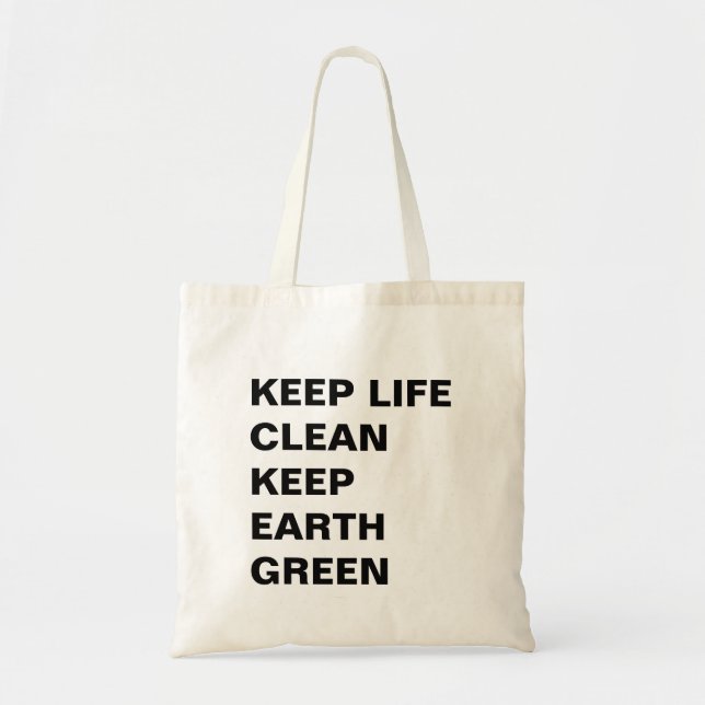 Tote Bag Vivez plus propre, rendez la Terre plus verte Desi (Devant)