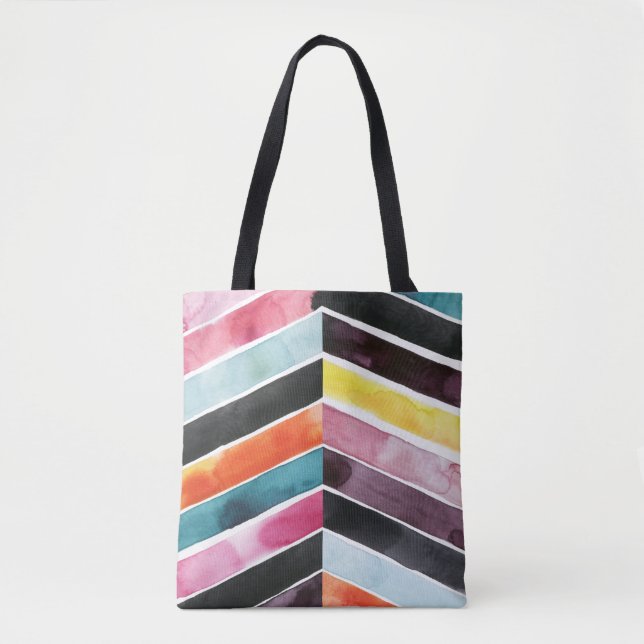 Tote Bag Vivid aquarelle Chevron I (Devant)