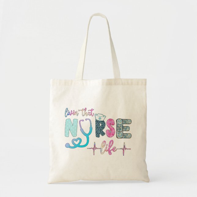Tote Bag Vivre Cette Vie Infirmière (Devant)