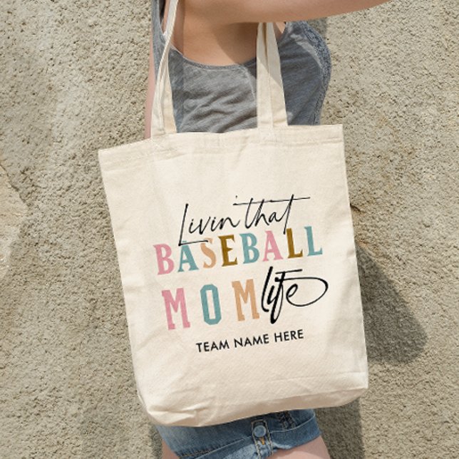 TOTE BAG VIVRE LA VIE DE LA MÈRE DE BASEBALL (Créateur téléchargé)