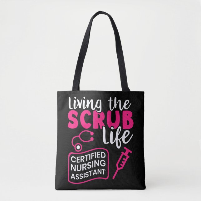 Tote Bag Vivre La Vie Des Scrubs _ Assistante Infirmière Ce (Devant)