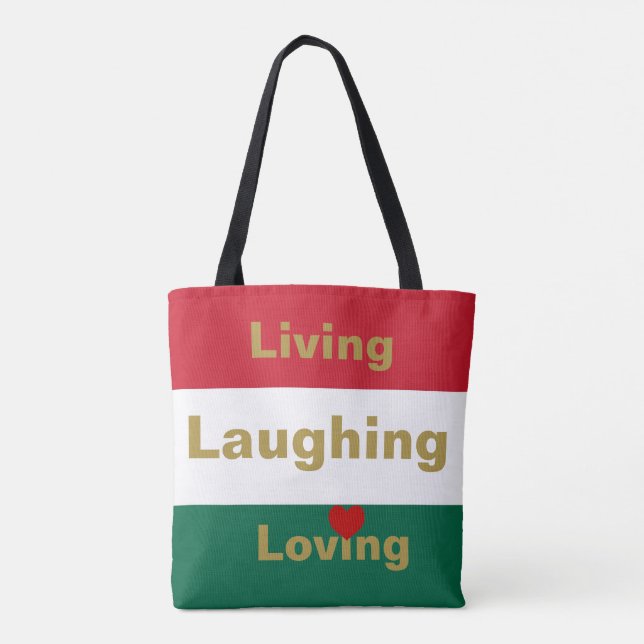 Tote Bag Vivre, rire, aimer  (Dos)