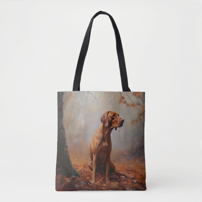 Tote Bag Vizsla à l'automne Feuilles automne Inspire (Devant)