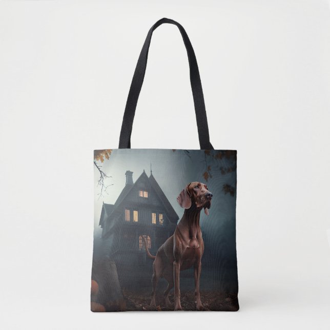 Tote Bag Vizsla Halloween Effrayant (Devant)