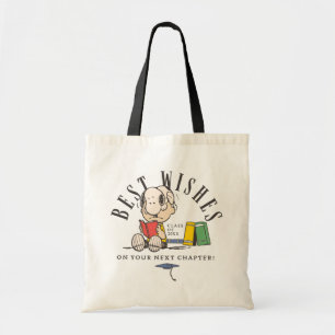 Tote Bag Vœux de fin d'études Peanuts Snoopy lisant