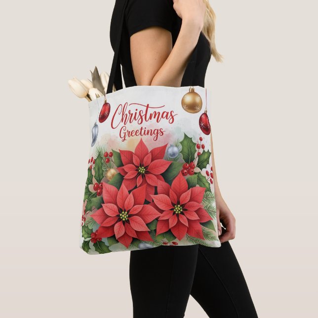 Tote Bag Vœux de Noël, conception festive de vacances, (De près)