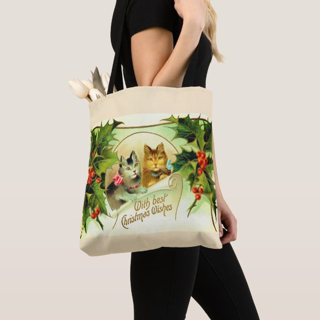 Tote Bag voeux de Noël des chats (De près)