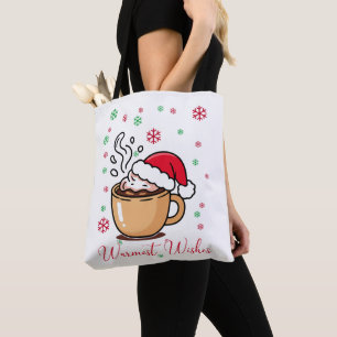 Tote Bag Vœux les plus chaleureux Cozy Hot Cocoa Noël