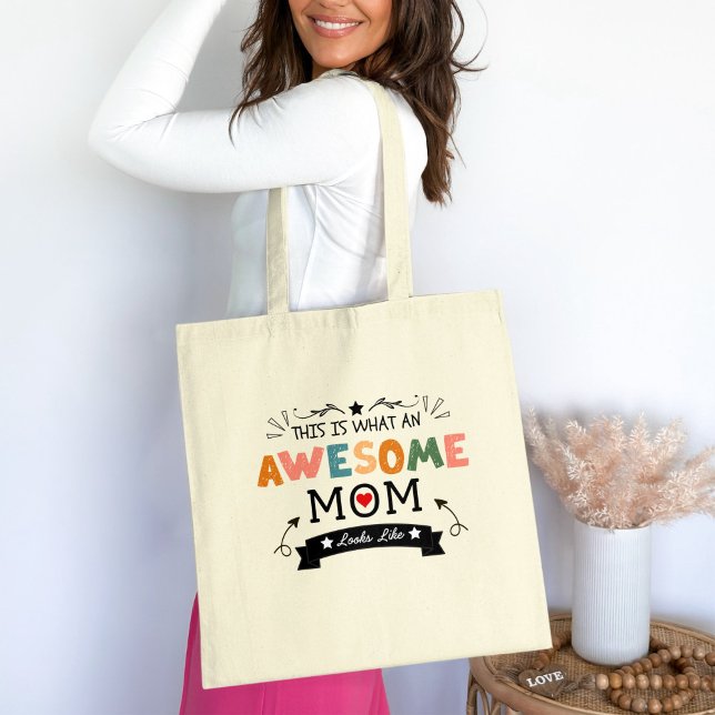 Tote Bag Voici ce qu'une maman géniale ressemble à la fête  (Créateur téléchargé)